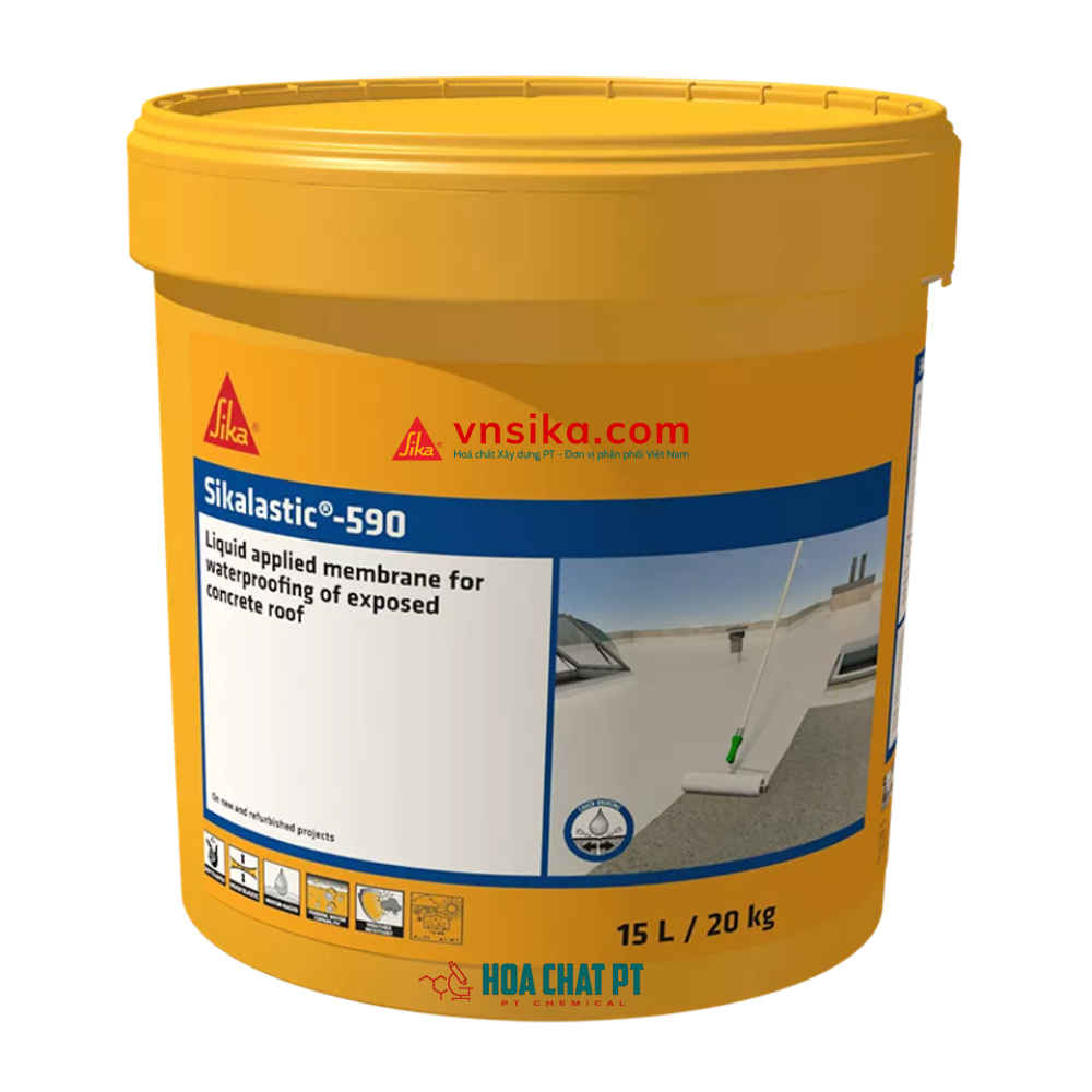 Sikalastic 590 | Chống Thấm Sàn Mái PU-Acrylic Lỏng 4 Sikalastic 590 chống thấm thi công lỏng PU-Acrylic vnsika.com