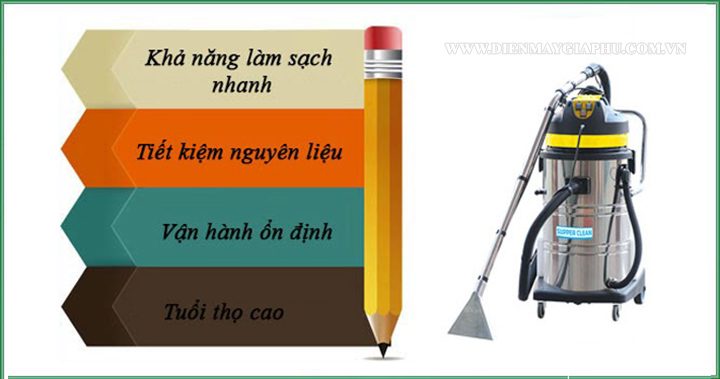 uu diem may phun hut LC 602SC Ưu điểm của máy phun hút giặt thảm Super Clean LC-602SC