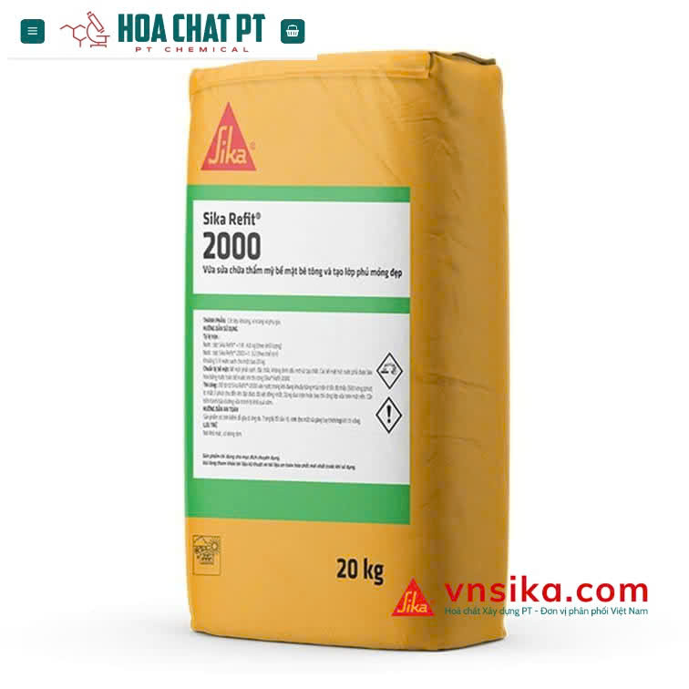SikaRefit 2000 | Vữa Sửa Chữa Thẩm Mỹ Bề Mặt Bê Tông Mỏng Đẹp 1 SikaRefit 2000 | Vữa Sửa Chữa Thẩm Mỹ Bề Mặt Bê Tông Mỏng Đẹp