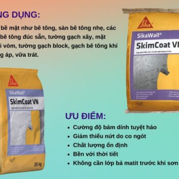 SikaWall® SkimCoat VN Lớp phủ nhẵn mịn cho bề mặt tường và trần