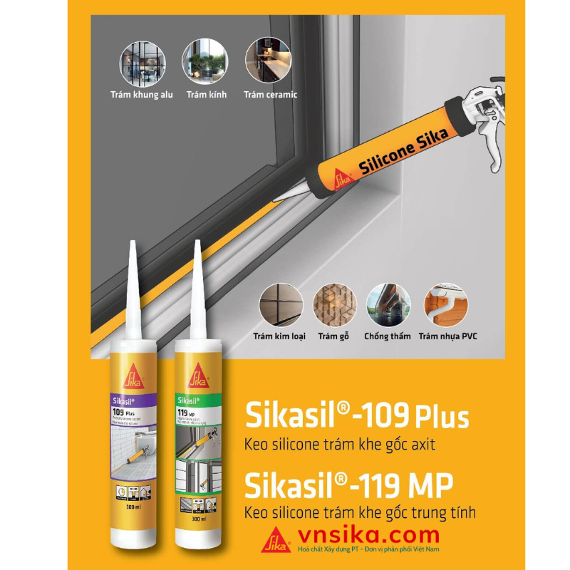 Sikasil 119 MP | Keo Silicone Trung Tính Trám Khe Đa Năng Cao Cấp