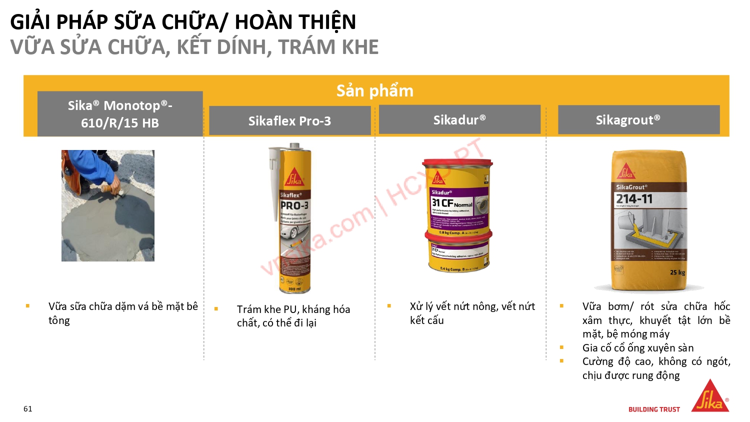 SIKA – GIẢI PHÁP TOÀN DIỆN TRONG XÂY DỰNG NHÀ CAO TẦNG 43 56 GIAI PHAP SUA CHUA HOAN THIEN VUA SUA CHUA KET DINH TRAM KHE