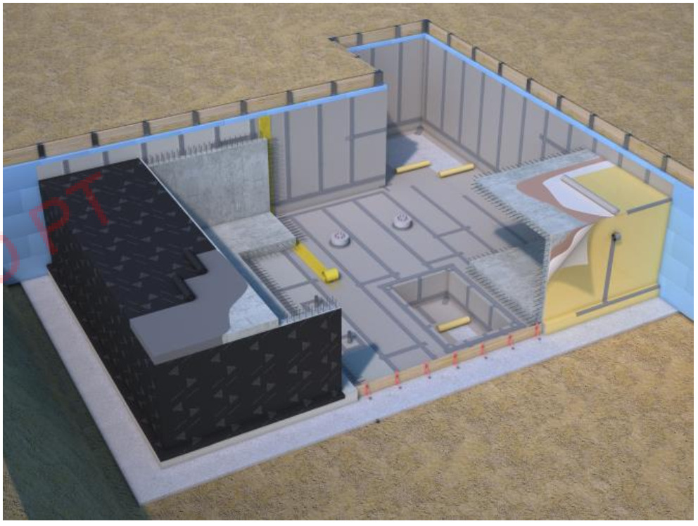 SIKA – GIẢI PHÁP TOÀN DIỆN TRONG XÂY DỰNG NHÀ CAO TẦNG 5 Mặt cắt tầng hầm – hệ thống chống thấm