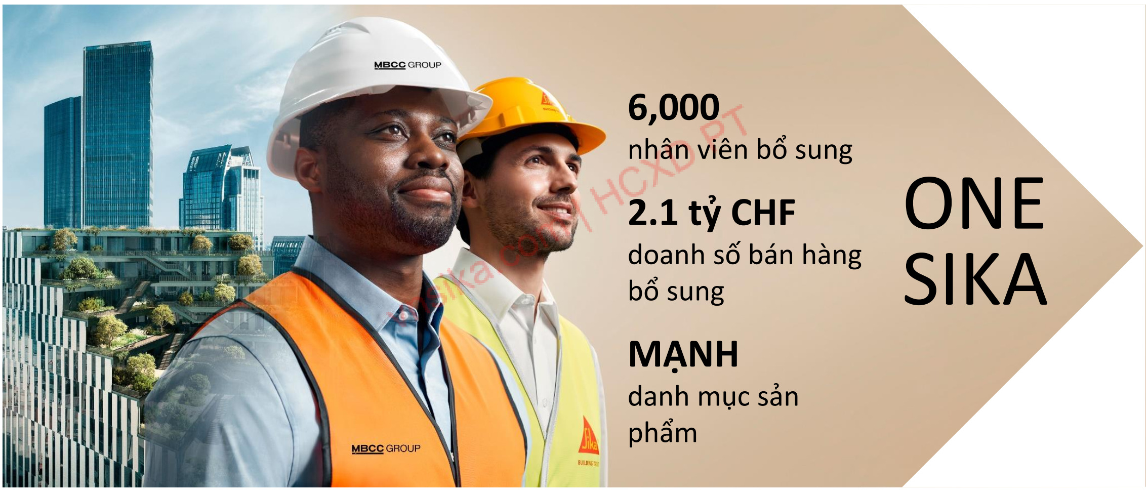 SIKA – GIẢI PHÁP TOÀN DIỆN TRONG XÂY DỰNG NHÀ CAO TẦNG 3 One Sika sap nhap voi MBCC toan cau