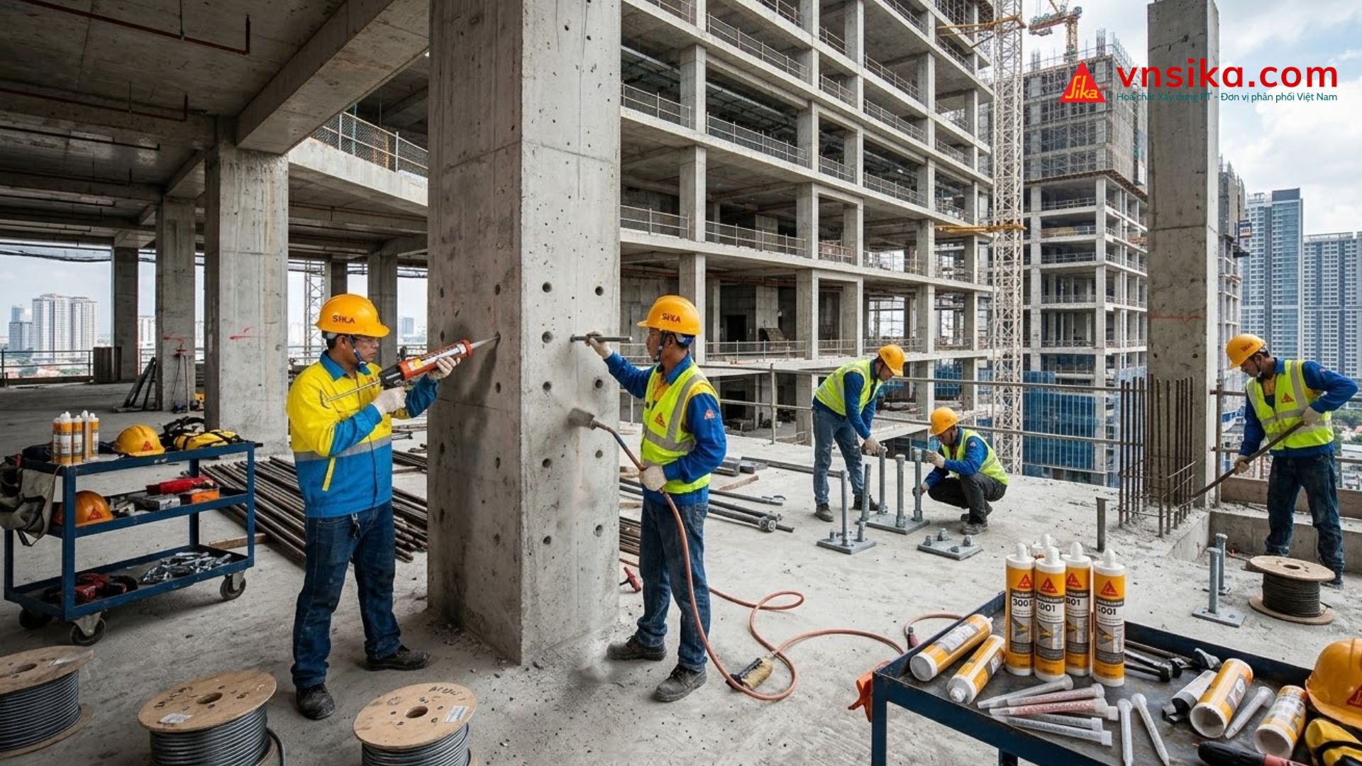 Sika AnchorFix 3030 Keo Neo Cấy Thép Epoxy Chuyên Dụng Hiệu Suất Cao