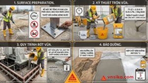 SikaGrout-214-11 | Vữa Rót Gốc Xi Măng Bù Co Ngót Cường Độ Cao 2 SikaGrout 214-11 - Vữa Rót Bù Co Ngót Cường Độ Cao Cho Công Nghiệp