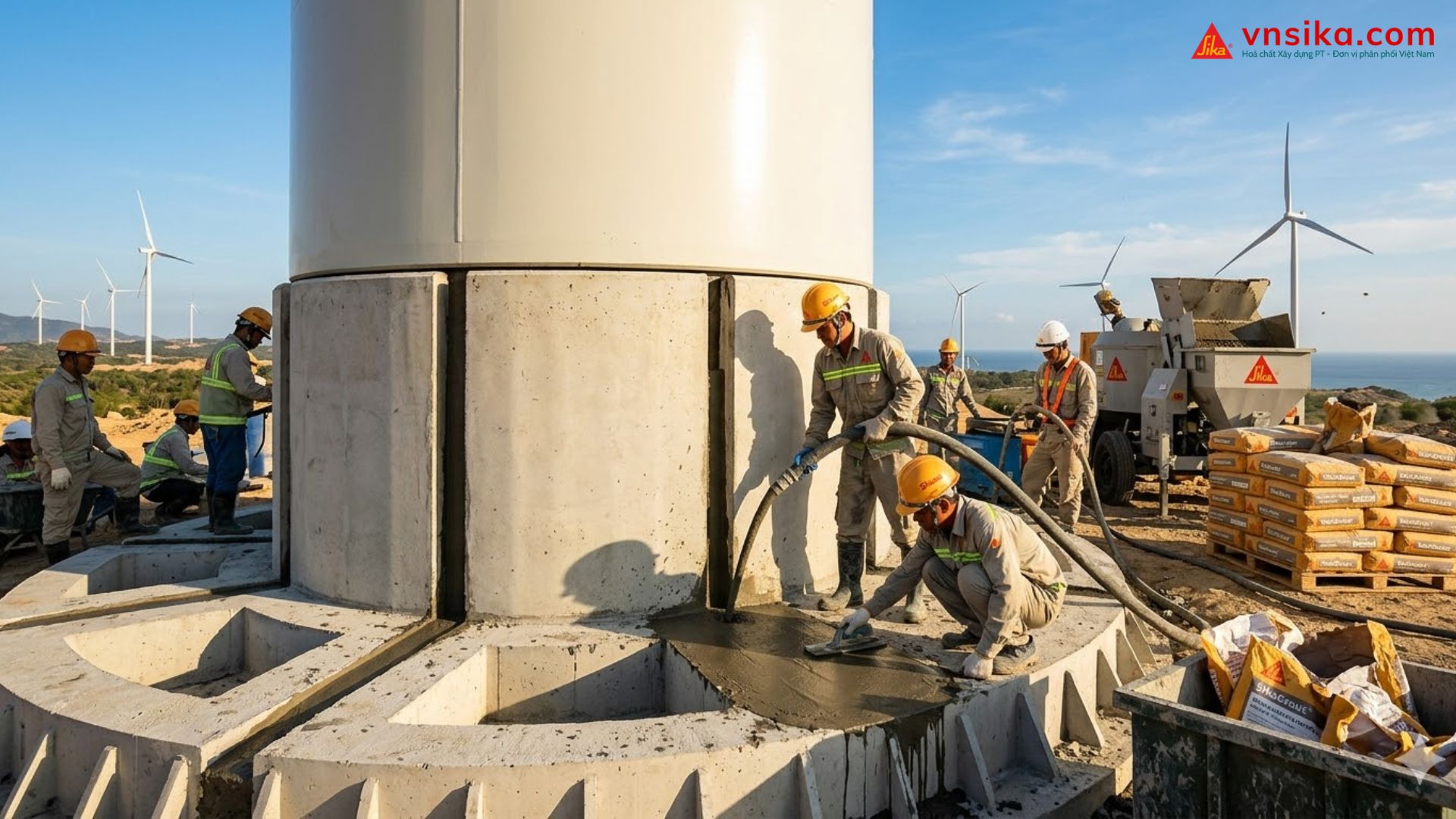 SikaGrout 3200 | Vữa Rót Chuyên Dụng Cho Tháp Điện Gió Cao Cấp