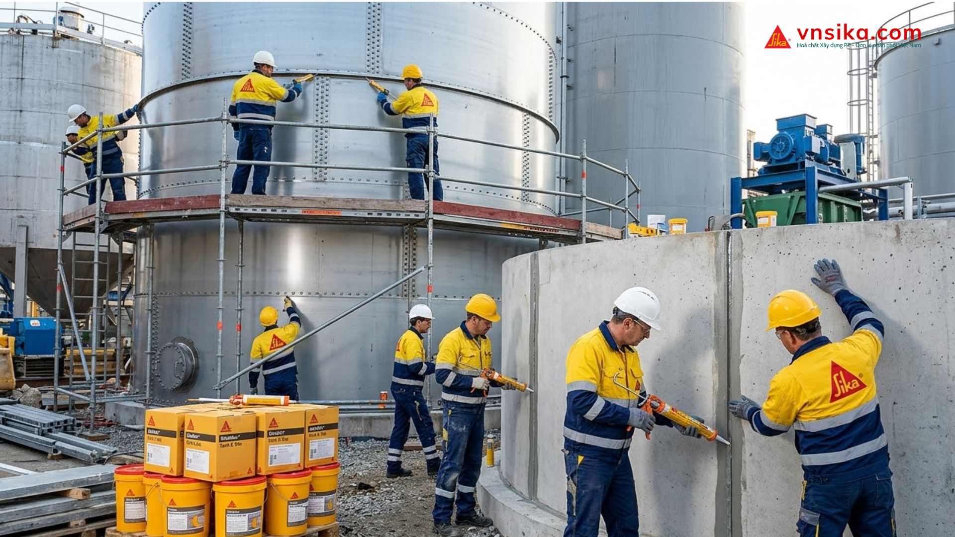 Sikaflex 403 Tank & Silo  Keo Trám Khe Chống Axit Cho Bồn Chứa