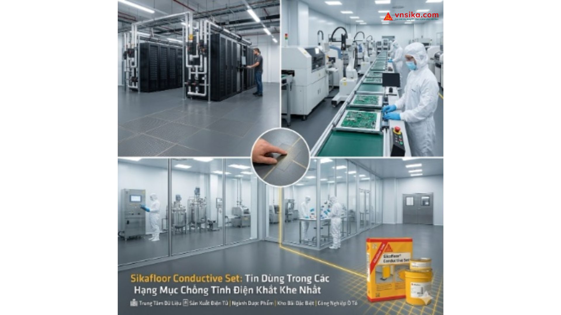 Sikafloor Conductive Set  Bộ Nối Đất Hệ Thống Sàn Chống Tĩnh Điện