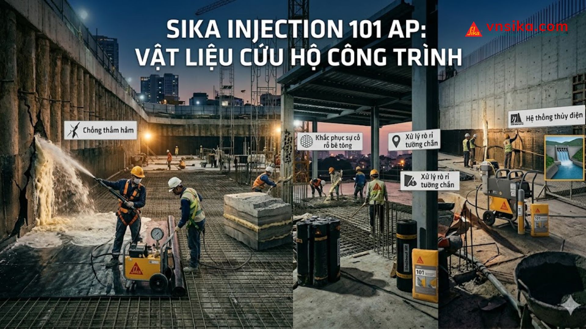 Sika Injection 101 AP Keo Bơm Chặn Nước Polyurethane Tức Thì