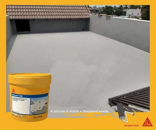 Sikalastic 590 | Chống Thấm Sàn Mái PU-Acrylic Lỏng 6 Thi công chống thấm sàn mái bằng Sikalastic 590