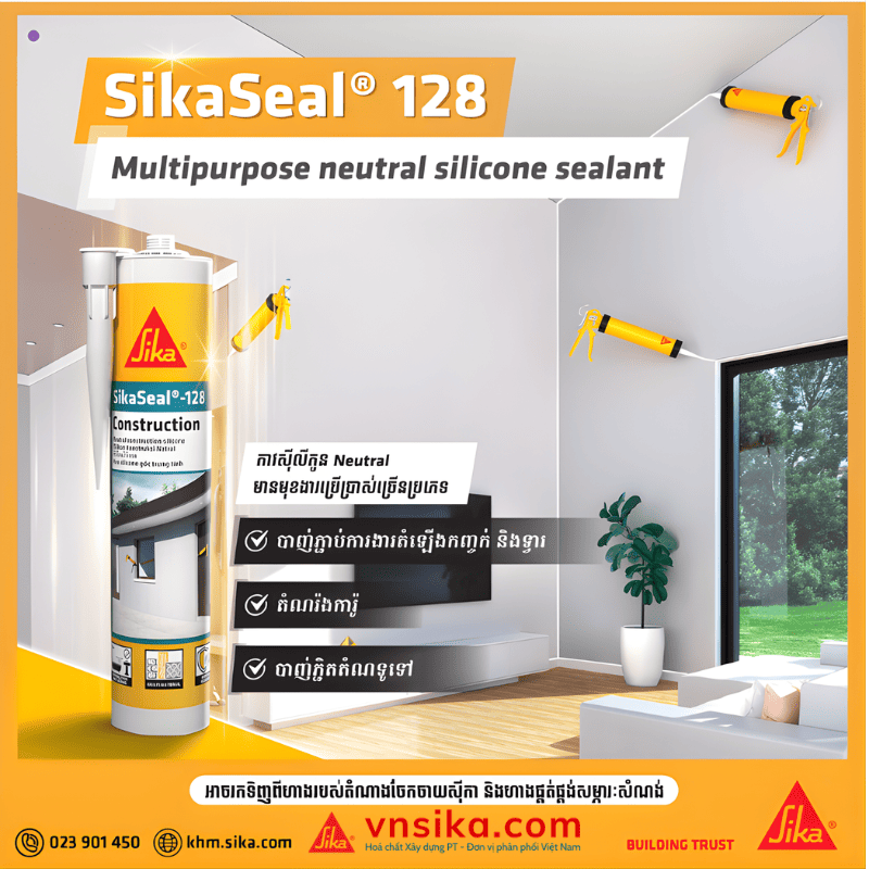 Thi công SikaSeal 127 trám khe kính