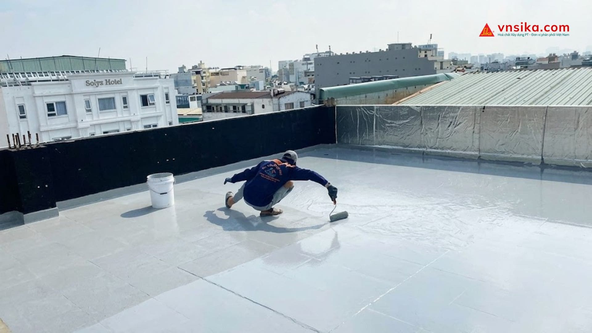 Thi công Sikalastic U-Coating sàn mái lộ thiên